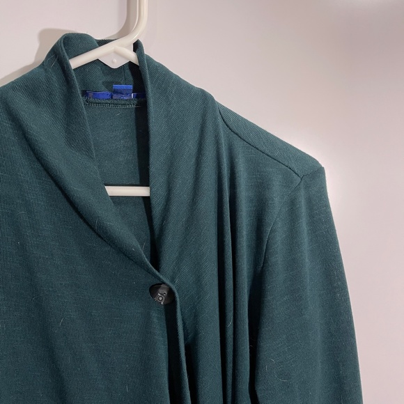 Apt.‎ 9 Hunter Green Off Center Button Cardigan Top Size Small - Picture 2 of 7